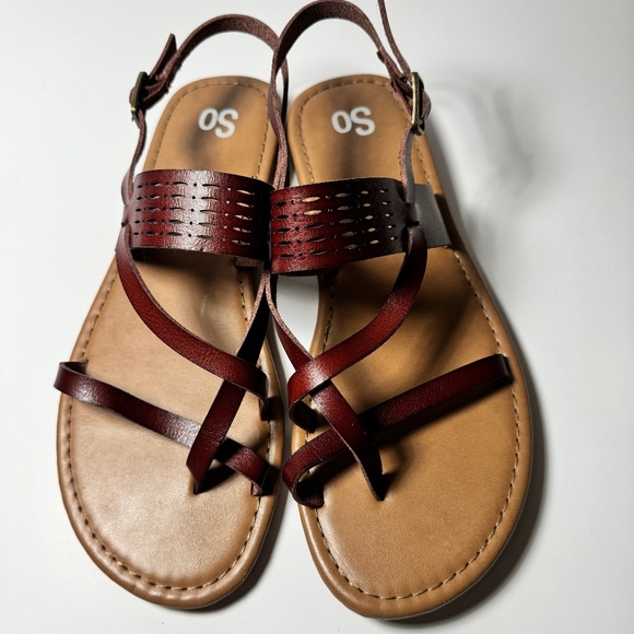 So Bayleafe Brown Gladiator Sandals Size 9 - Picture 1 of 5